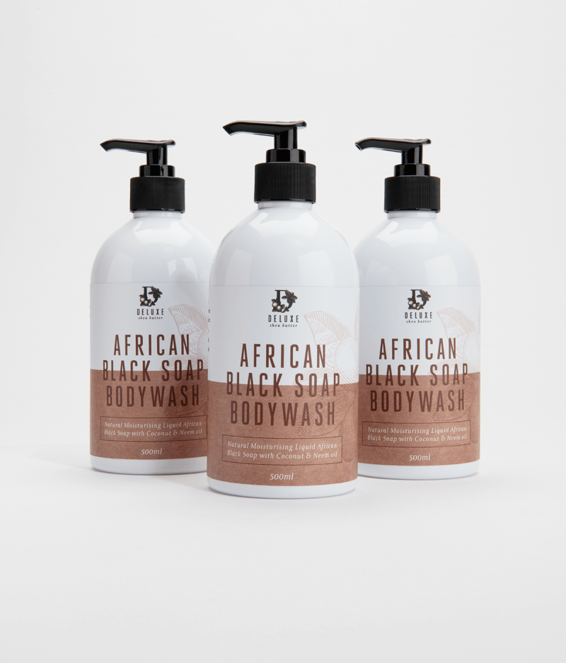 Deluxe Shea Butter® Deluxe Pack 7 Liquid African Black Soap Bodywash